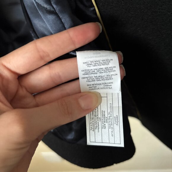 J.Crew Italian Wool Lodge Essential Black Coat in Stadium-Cloth - Picture 9 of 12